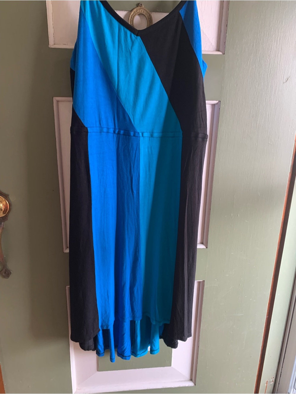 INC International Concepts Blue and Black High-Low Sleeveless Dress